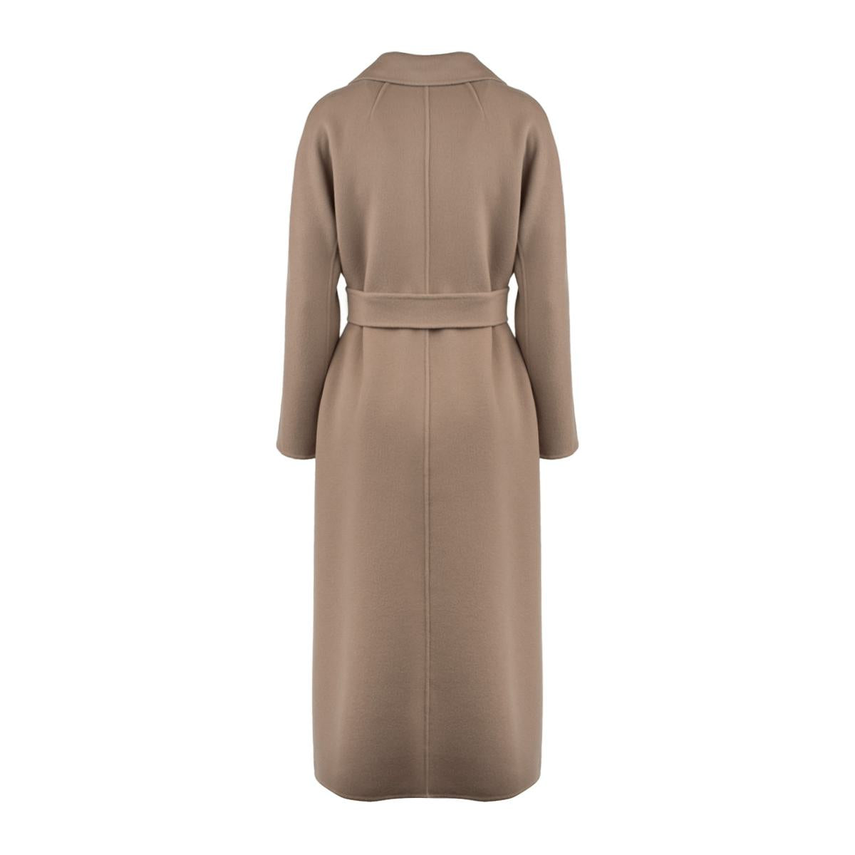 Max Mara Dove Grå Ull Drap Midikapp