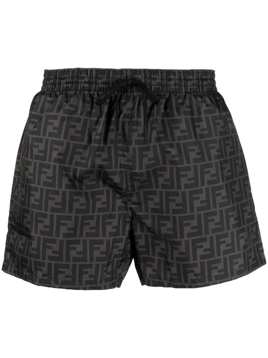 Fendi Tech-tyg med heltäckande Ff-mönster badshorts Kläder