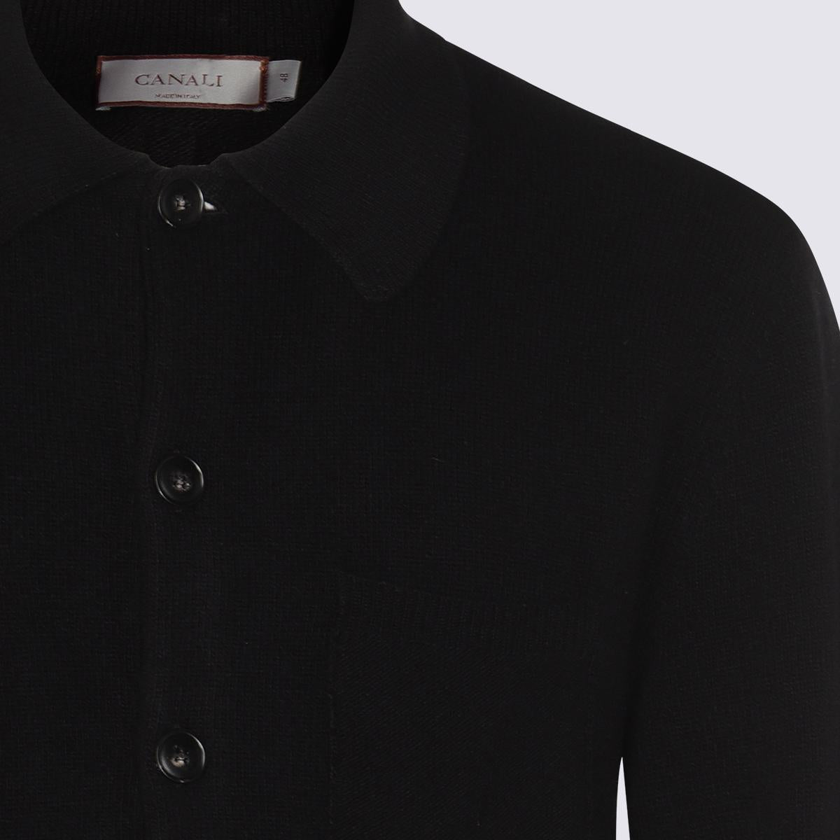 Canali svarta stickade ullplagg