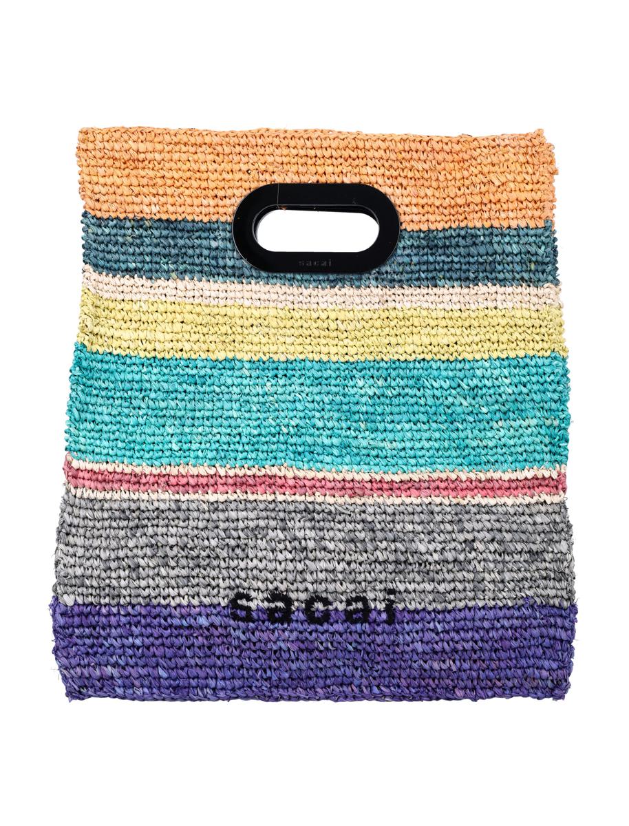 Sacai Raffia Tote Bag