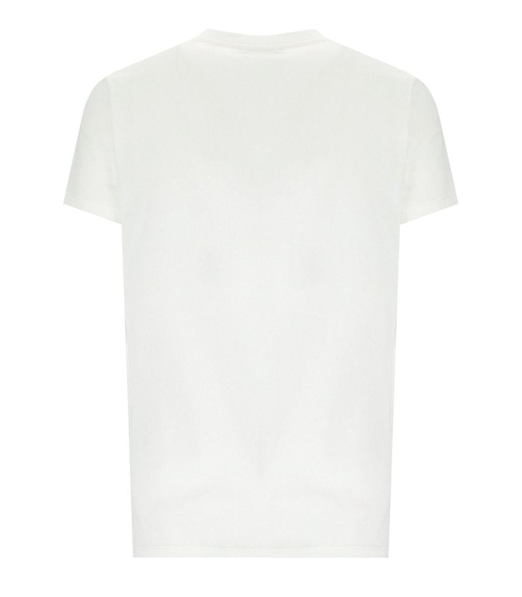 Elisabetta Franchi Vit T-shirt Med Brosch