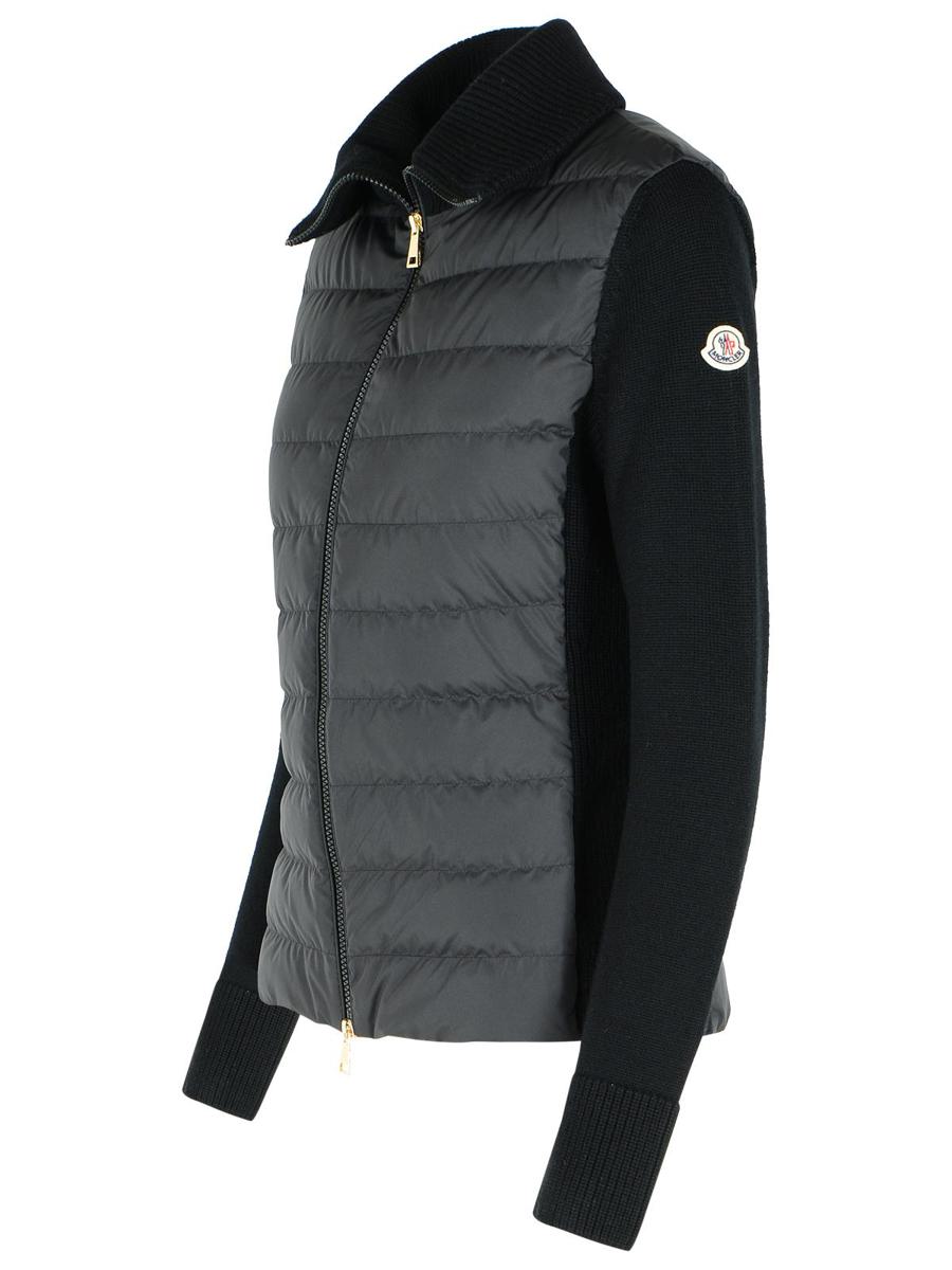 Moncler svart jacka i ullblandning