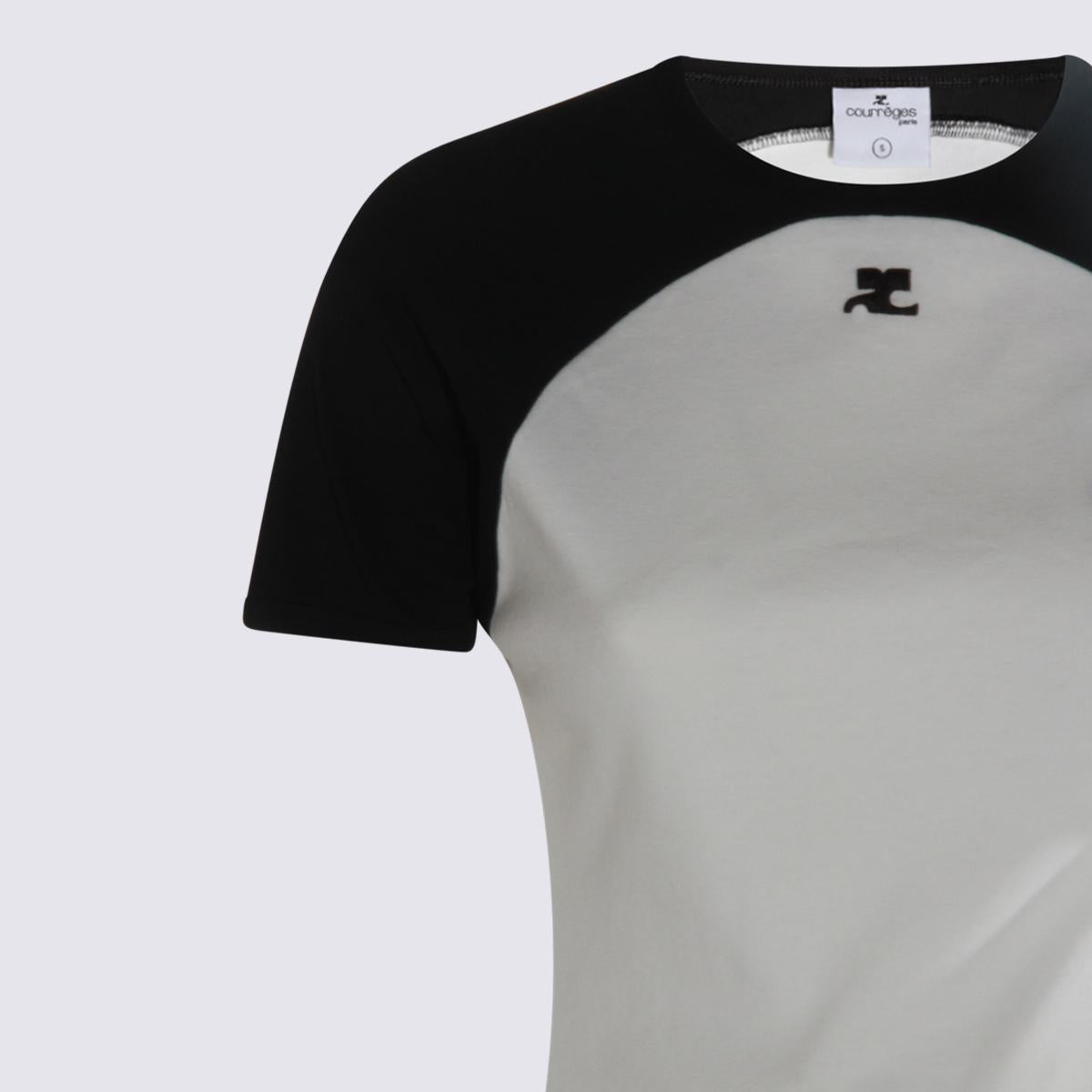 Courrèges vit och svart bomulls-T-shirt