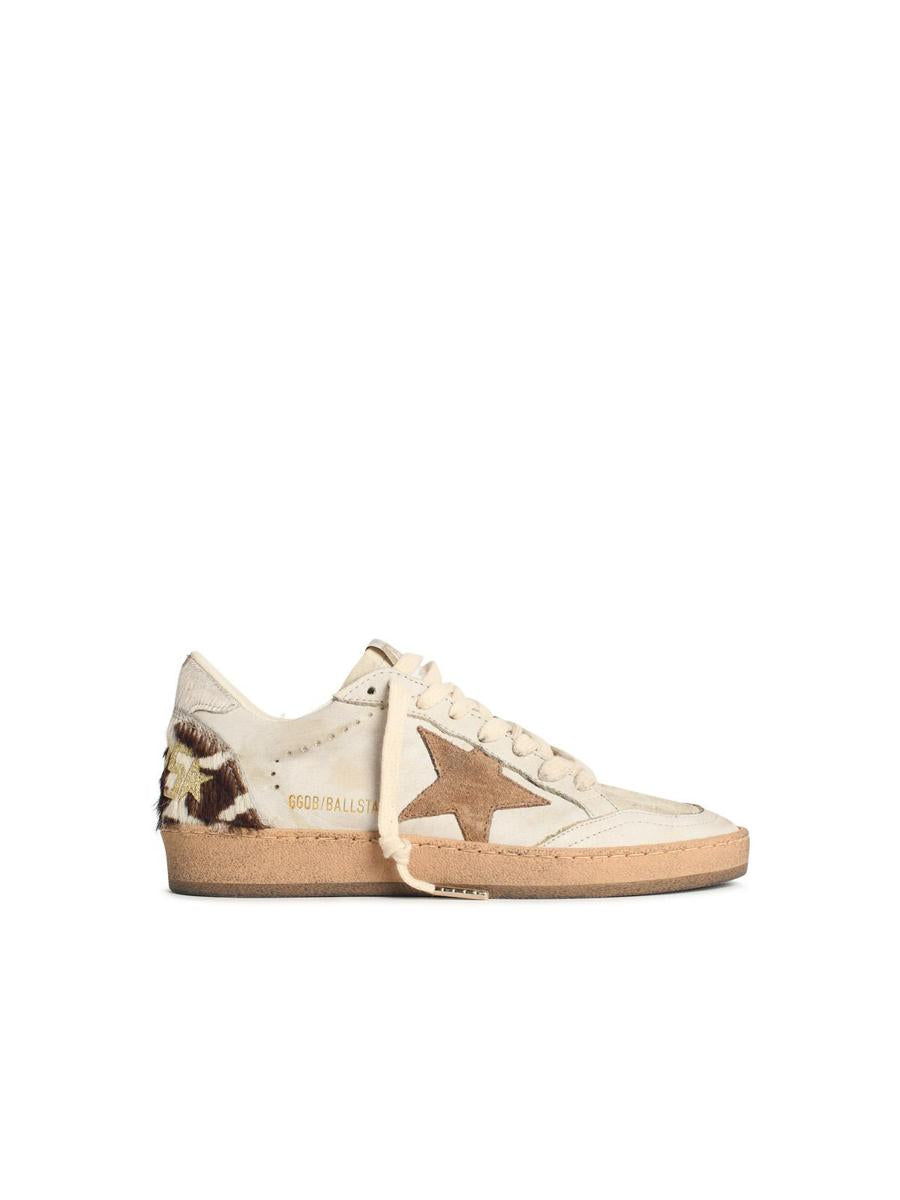 Golden Goose 'Ball Star' Vita Mocka- och Ponnyläder Sneakers