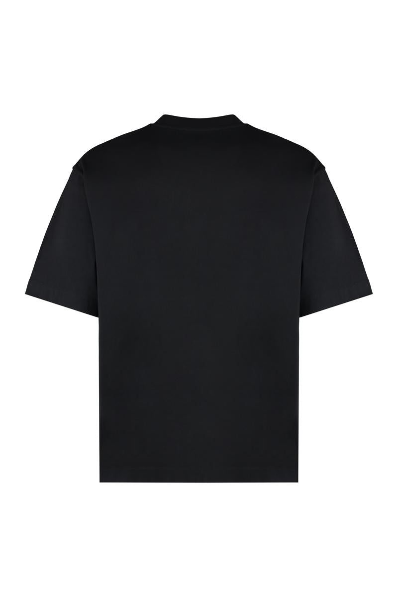 Off-white bomulls-t-shirt med rund hals