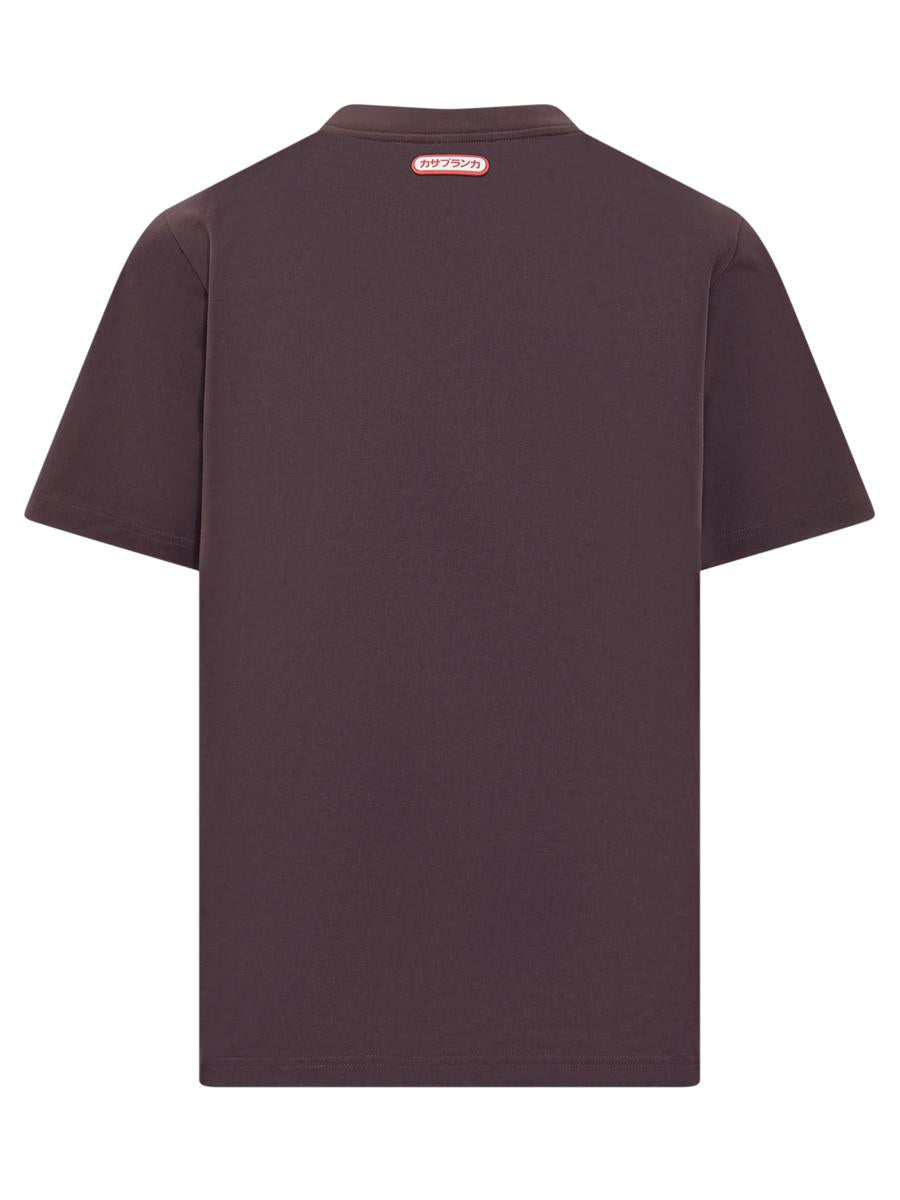 Casablanca Brun Casablanca T-shirt Med Broderad Logotyp