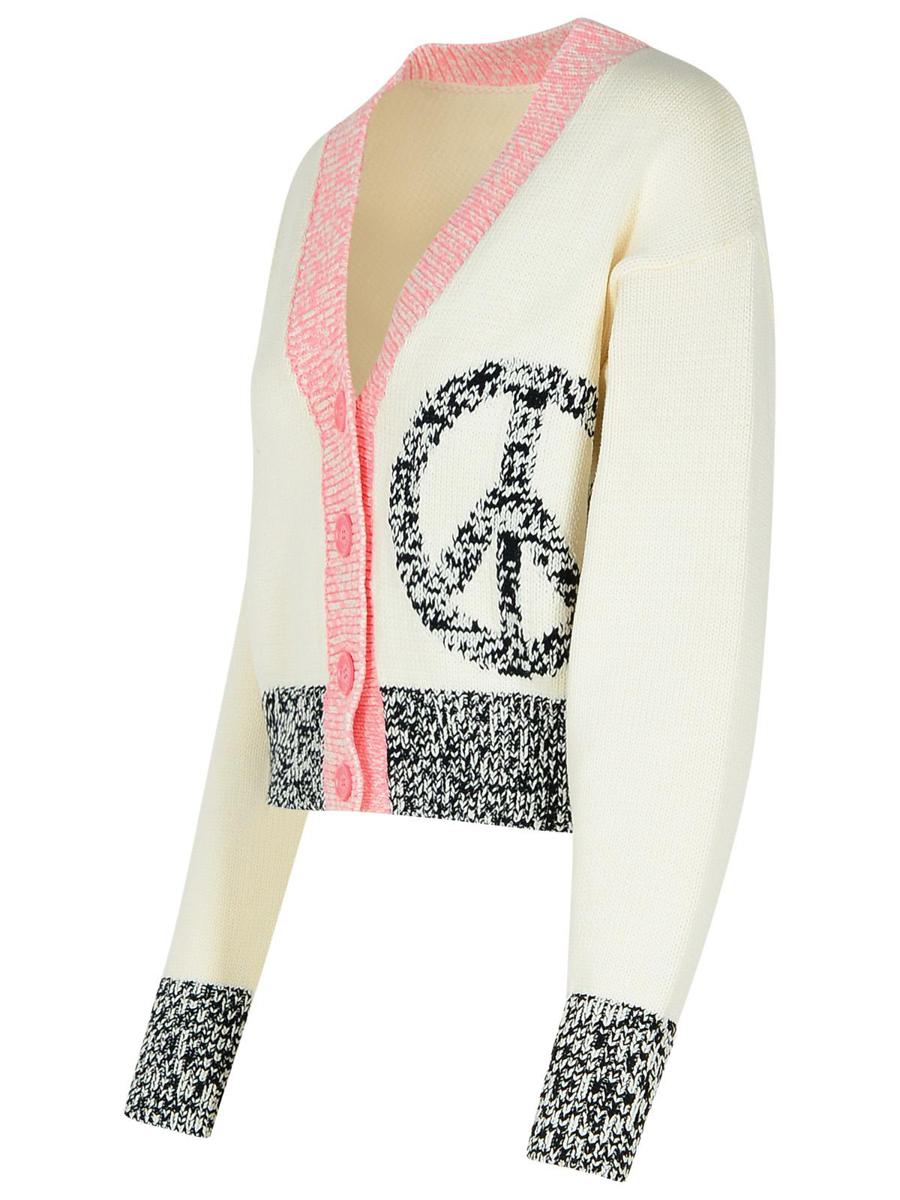 Moschino Jeans Vit Kofta i Bomullsblandning