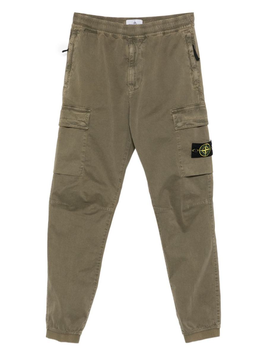 Stone Island-logotyp cargobyxor i bomull