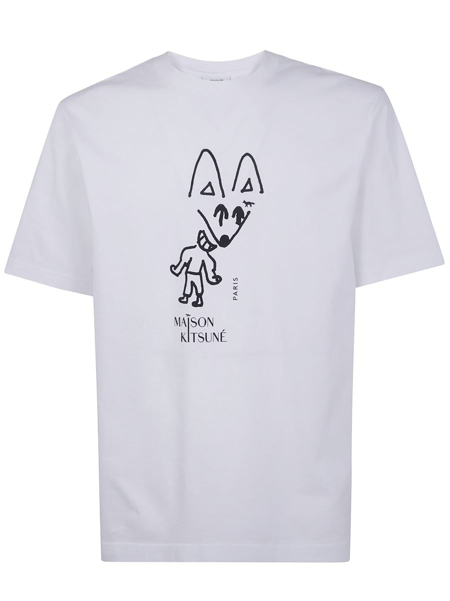 Maison Kitsuné "Party Fox" Komfort T-shirt Kläder