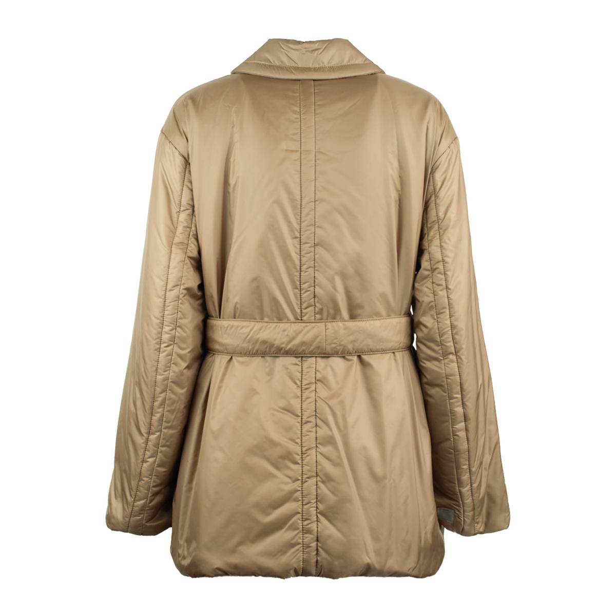 Max Mara Glansig Vadderad Dubbelknäppt Trenchcoat