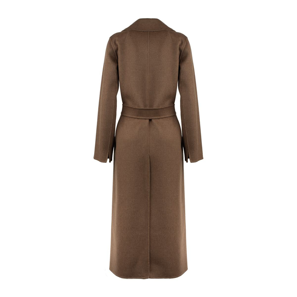 Max Mara Brun Ullkappa med Drapering