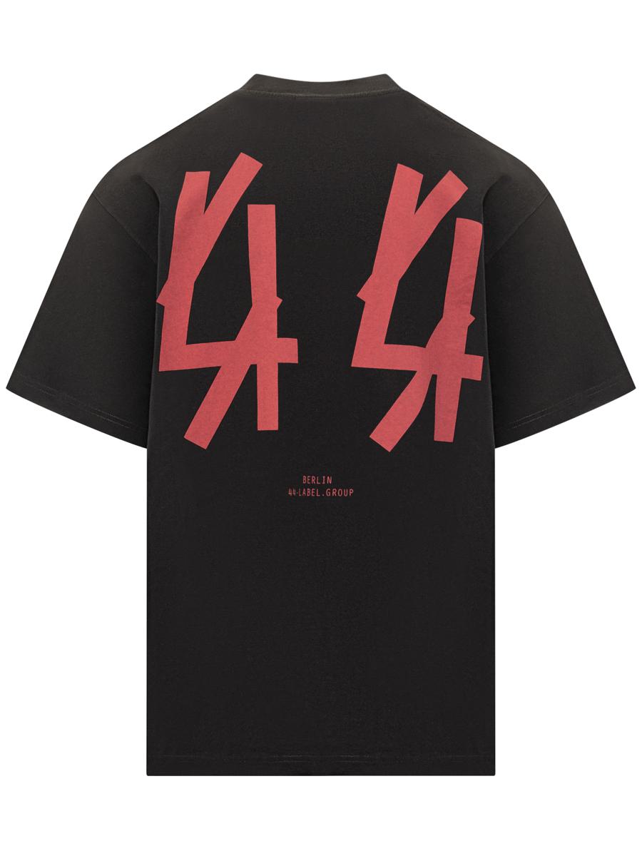 M44 Label Group 44 Label Group T-shirt Svart Logo Röd Herr
