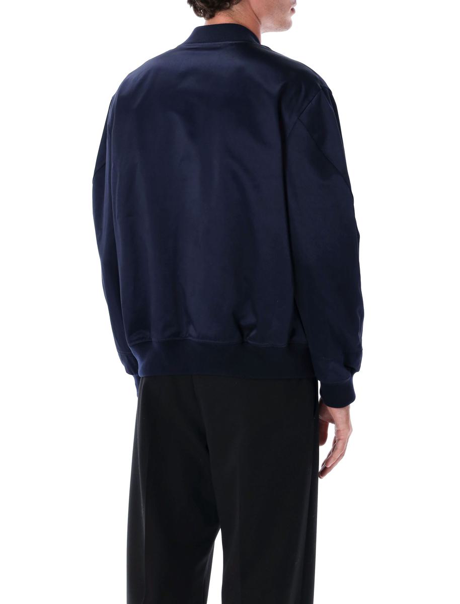 Givenchy Marinblå Bomullssatin Blouson Med Dragkedja