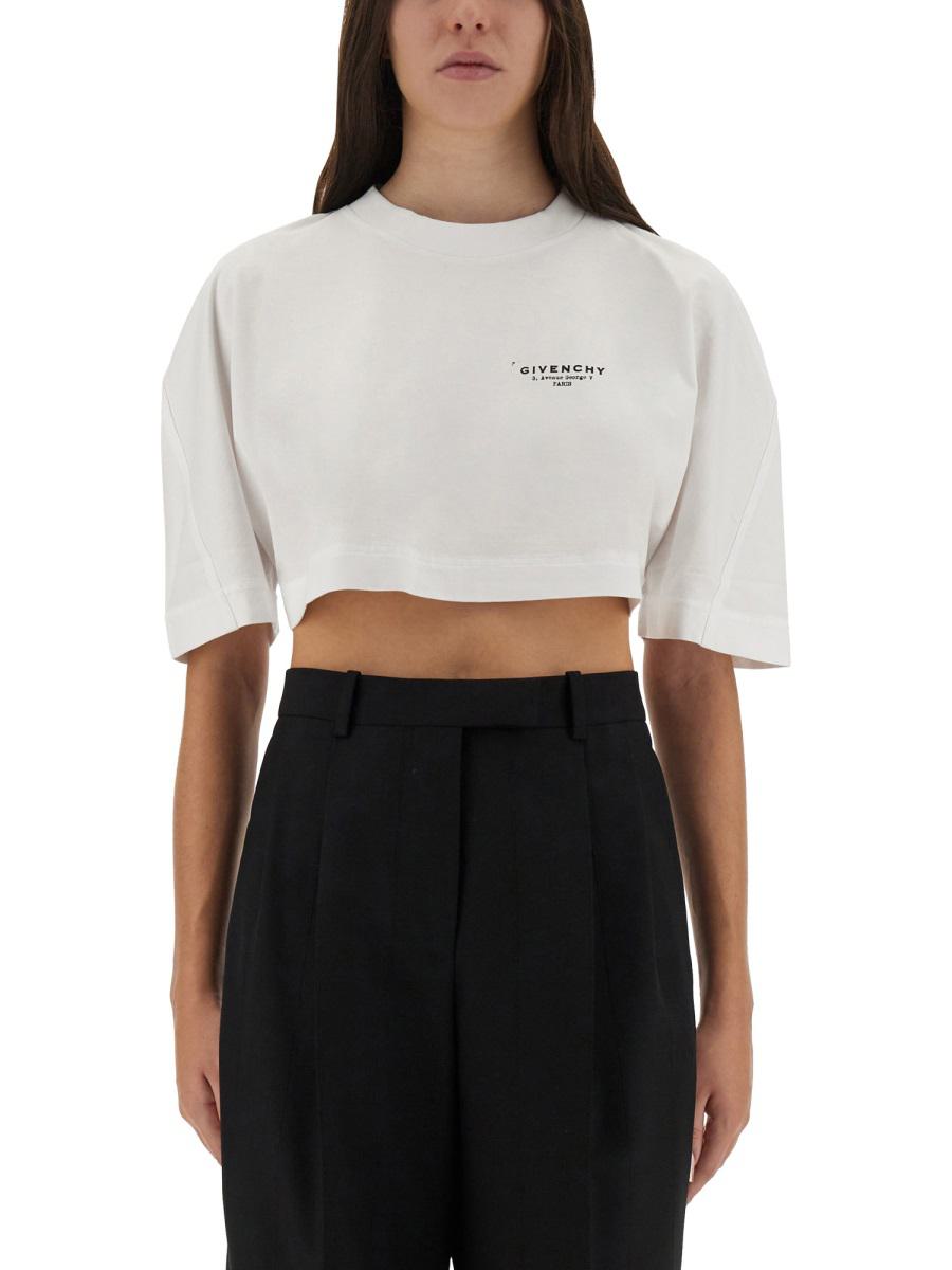 Givenchy kort t-shirt med logotyptryck
