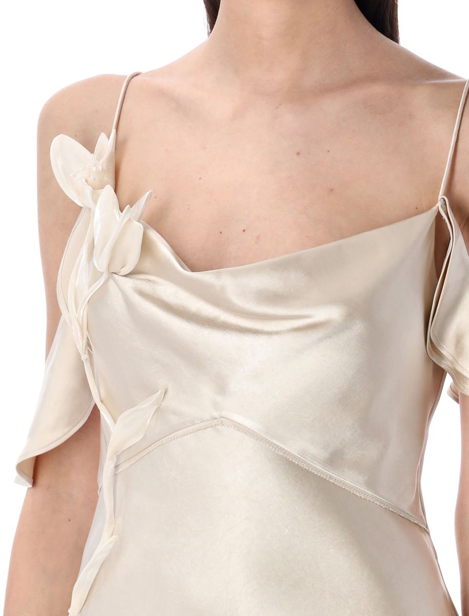 Självporträtt Blommig Satin Miniklänning