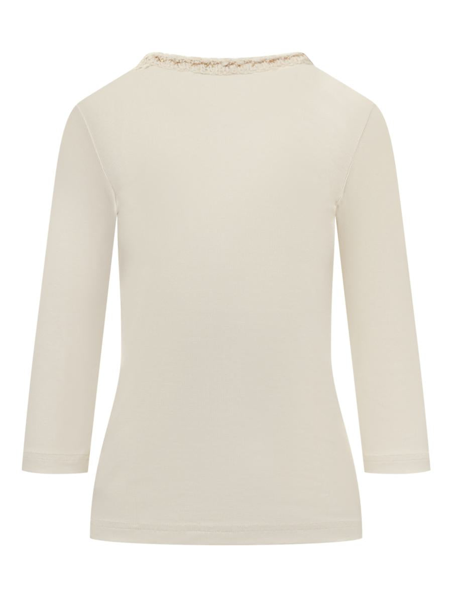 Fabiana Filippi Ivory T-shirt med Fabiana Filippi broderi