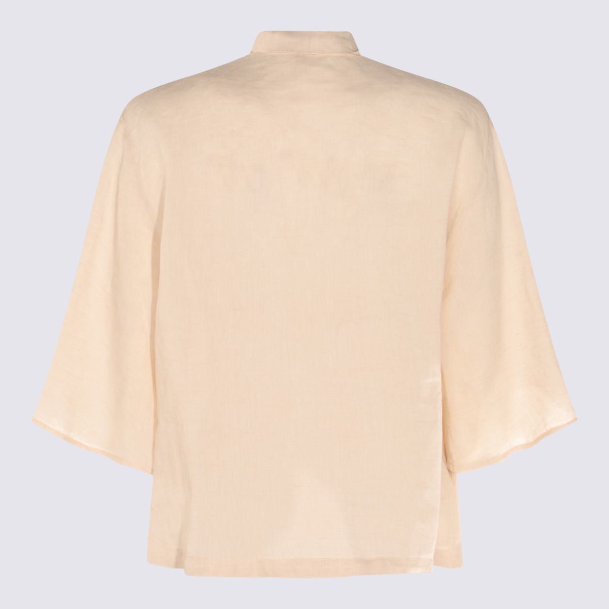 Glanshirt ljusrosa linneskjorta