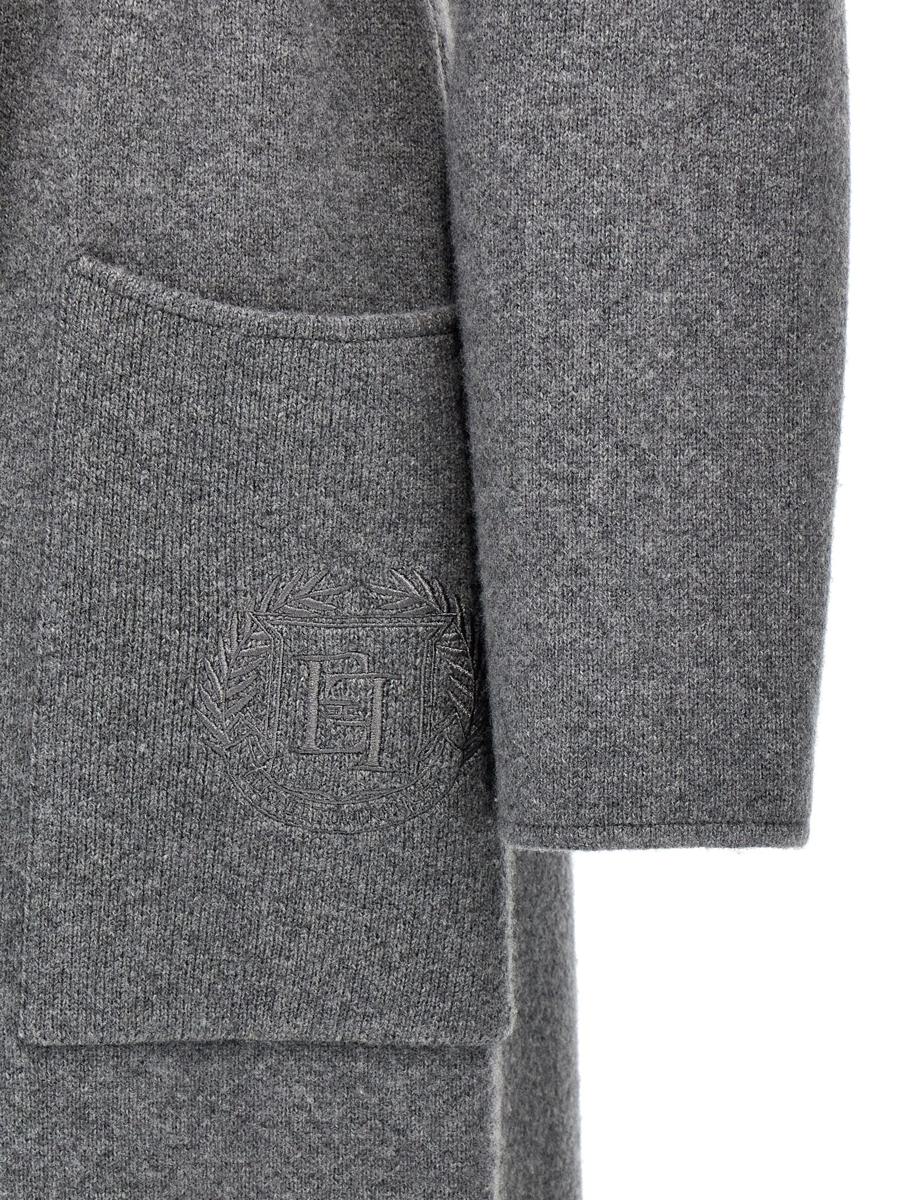 Elisabetta Franchi Dubbelknäppt Stickad Kappa