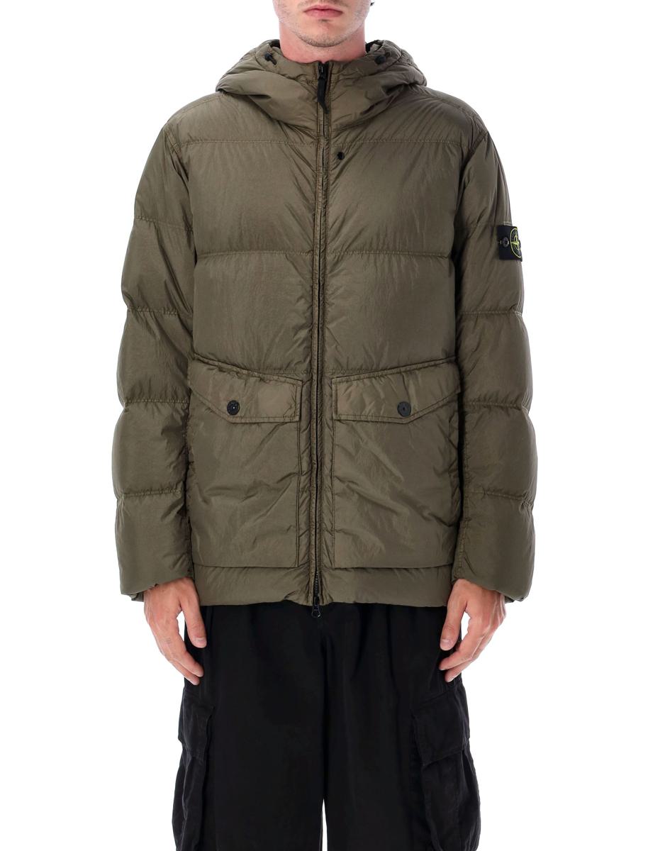 Stone Island Garment Dyed Crinckle Hooded Dunjacka