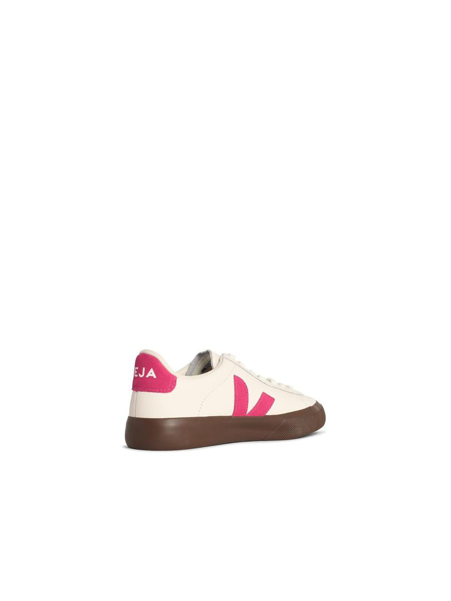 Veja 'Campo' Vita och Fuchsia Lädersneakers