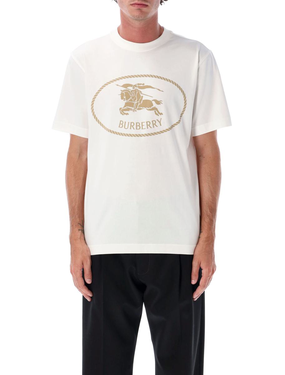 Burberry Kritvit Bomull Knight Stamp T-shirt