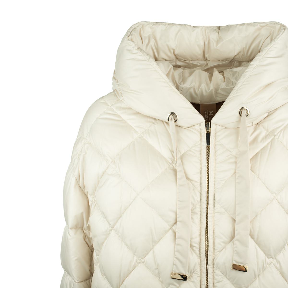 Max Mara Vadderad Jacka Med Diamantmönster Huva