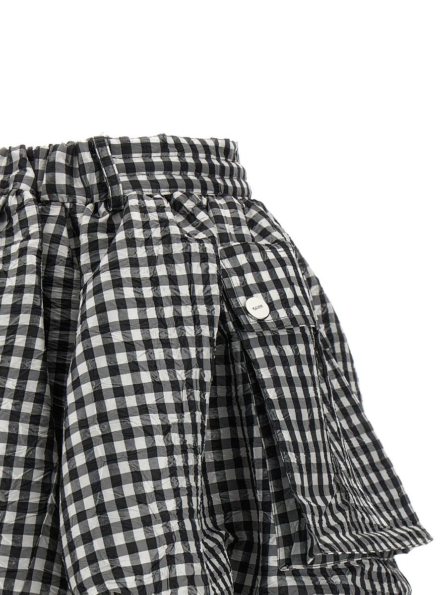 Ganni 'Crinkled Check Mini Bubble' Kjol