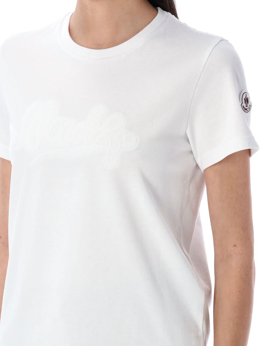 Moncler Broderad Kalligrafi Logotyp T-shirt