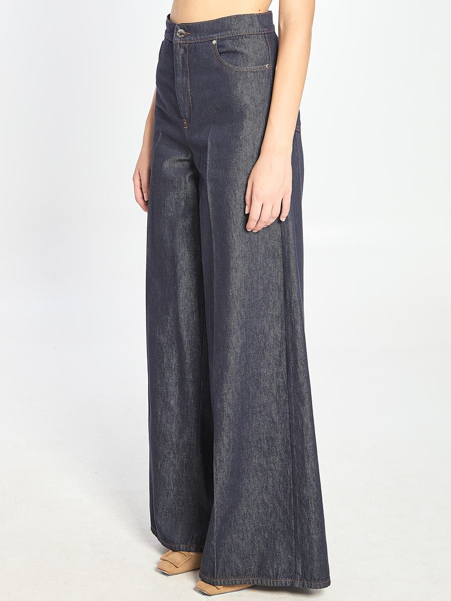 Jeans med vida ben i denim