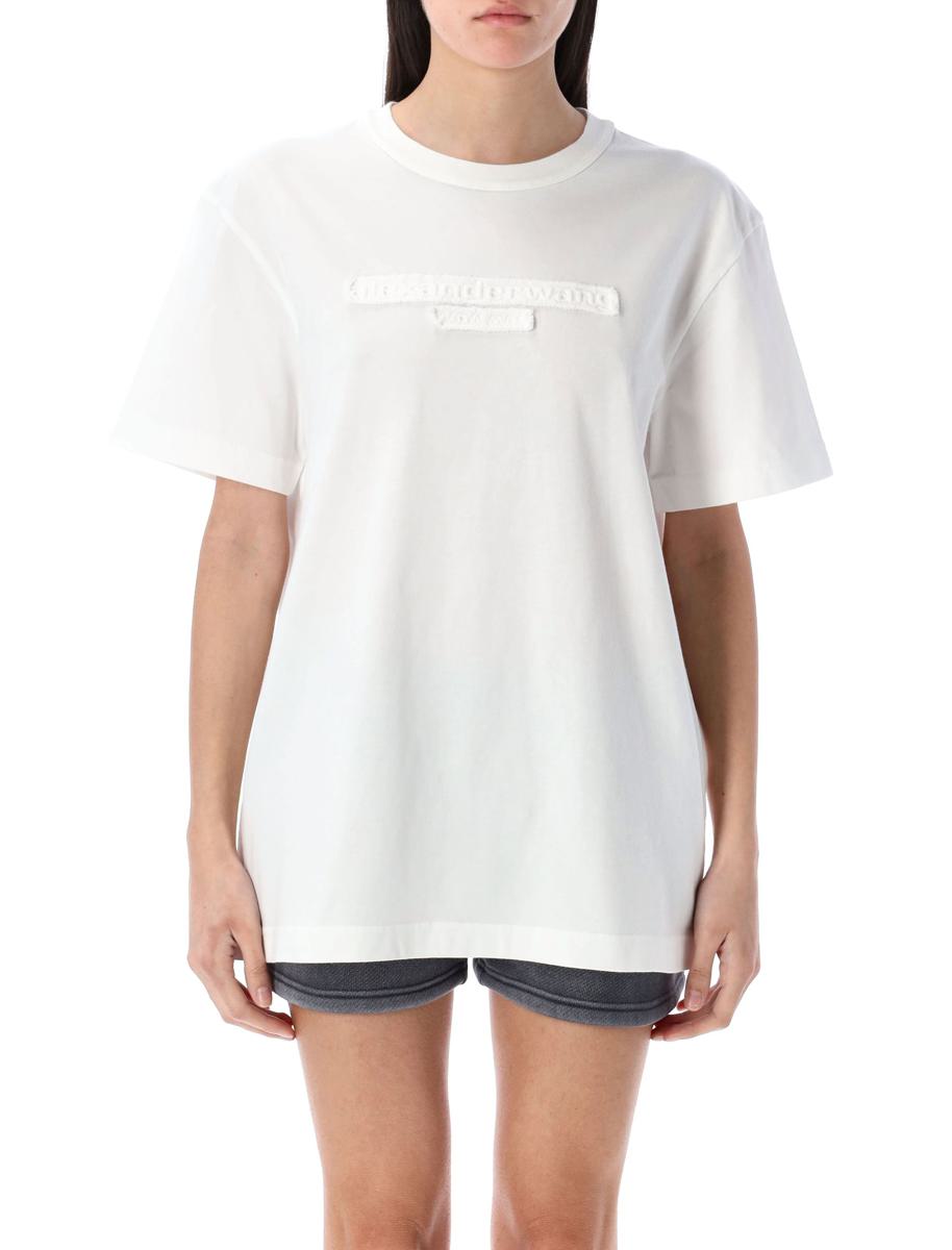 Alexander Wang t-shirt med sliten logotyp