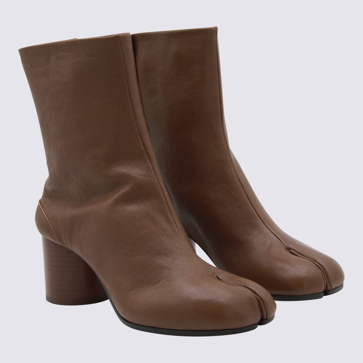Maison Margiela bruna läderstövlar