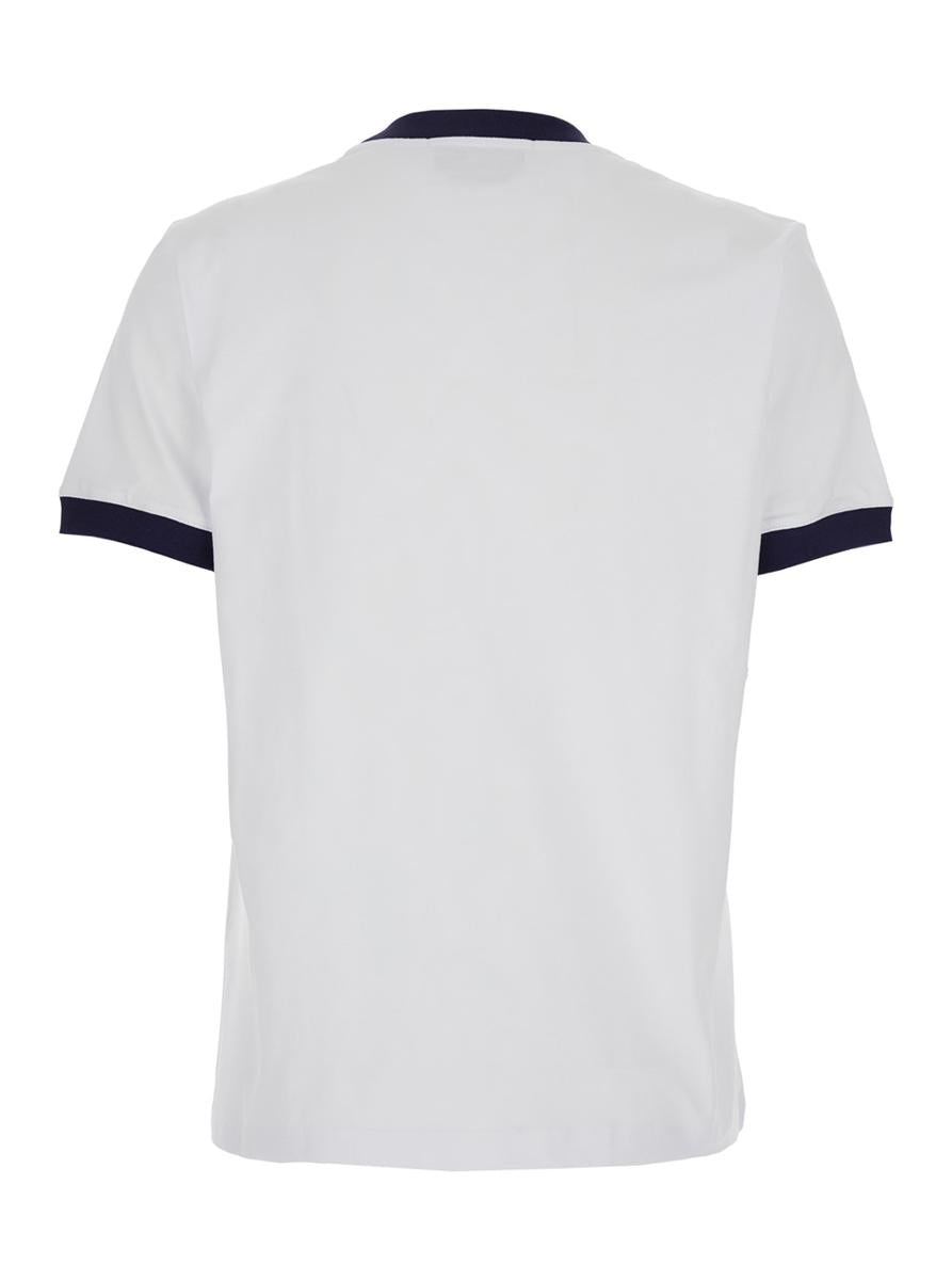 Vit rundhalsad t-shirt med logotyptryck framtill i bomull för kvinnor