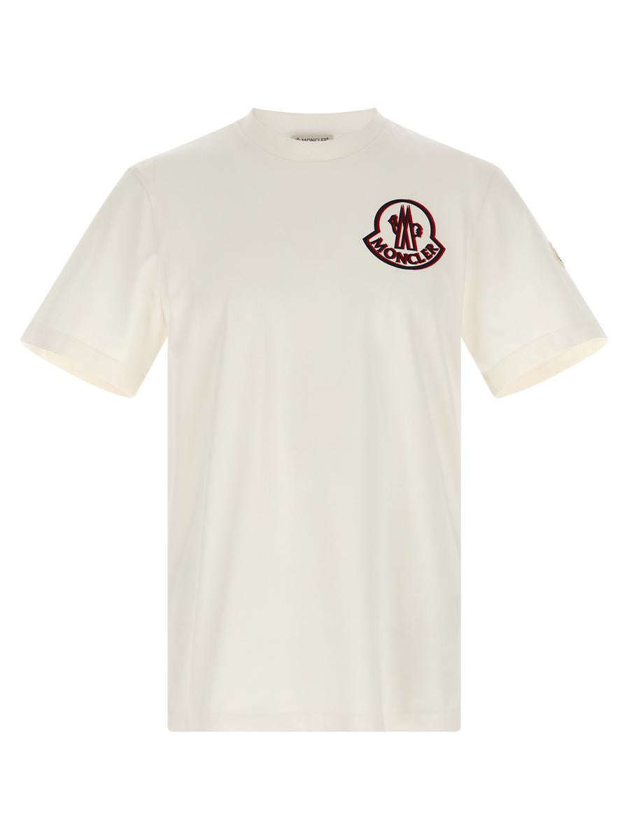 Moncler Flockad Logotyp T-shirt
