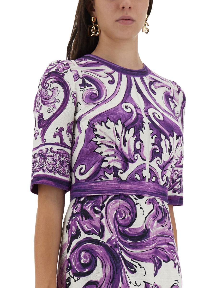 Dolce & Gabbana Majolica Print Mini Klänning