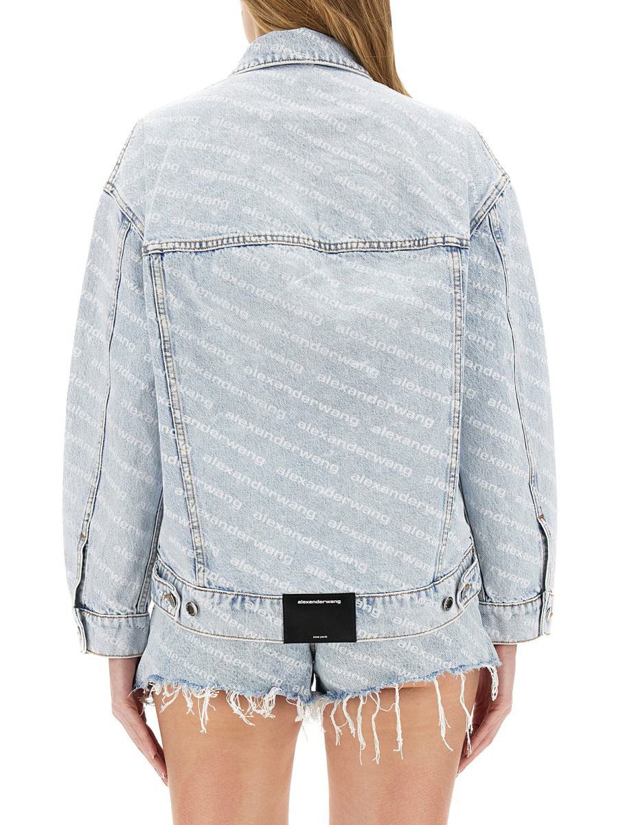 Alexander Wang-jacka med heltäckande logotyp
