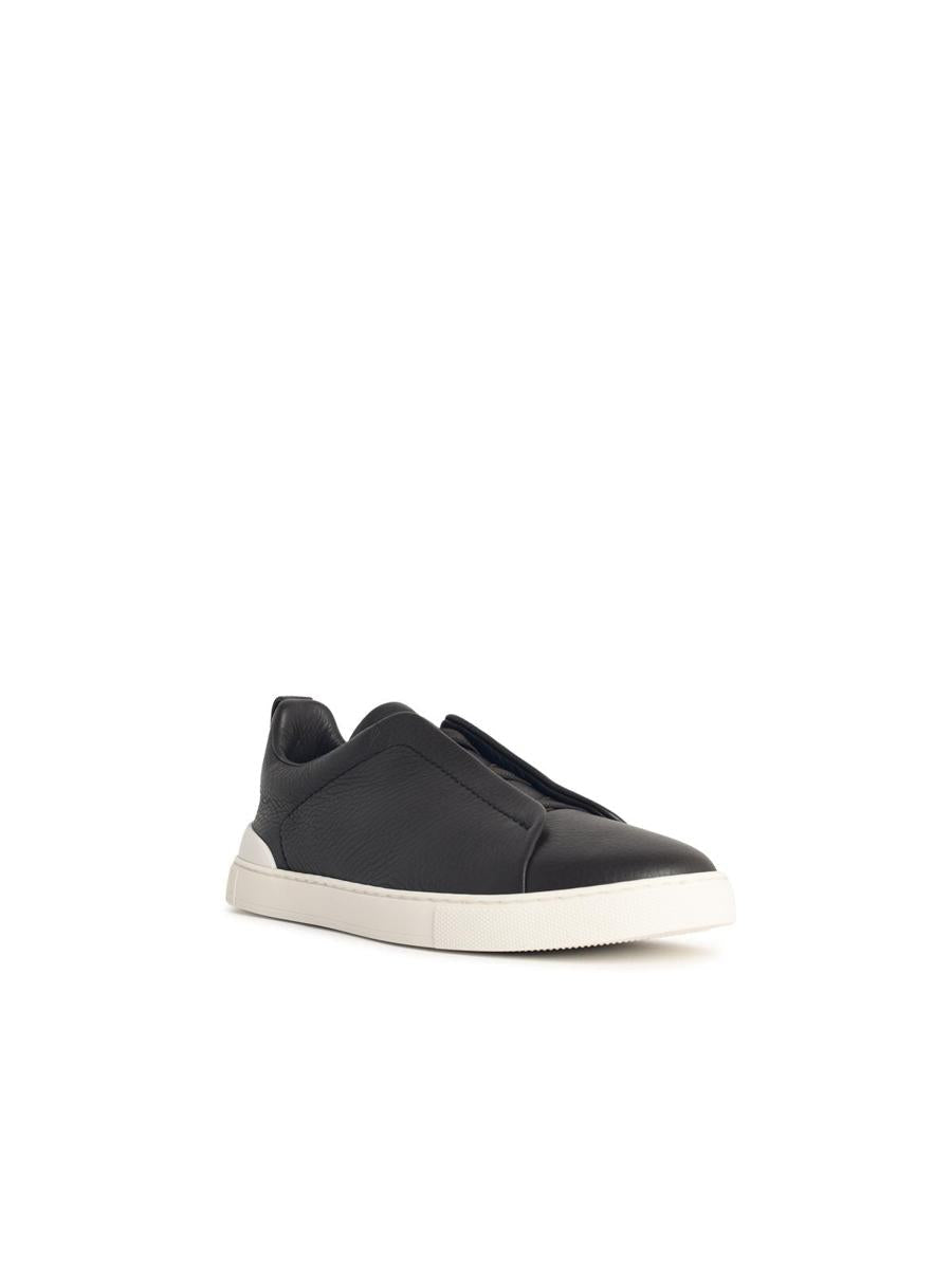 Zegna 'Triple Stitch' bruna lädersneakers