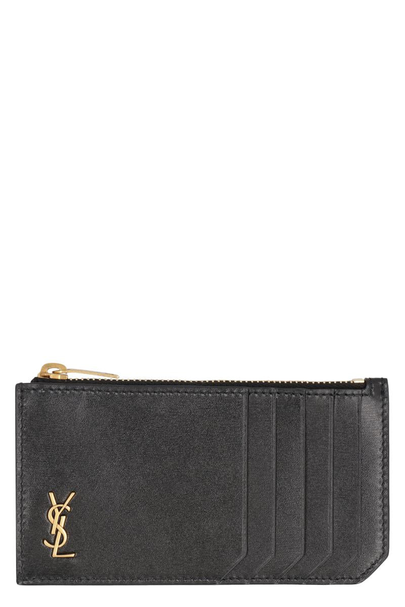 Saint Laurent Fragments Liten Cassandre Korthållare i Slät Läder