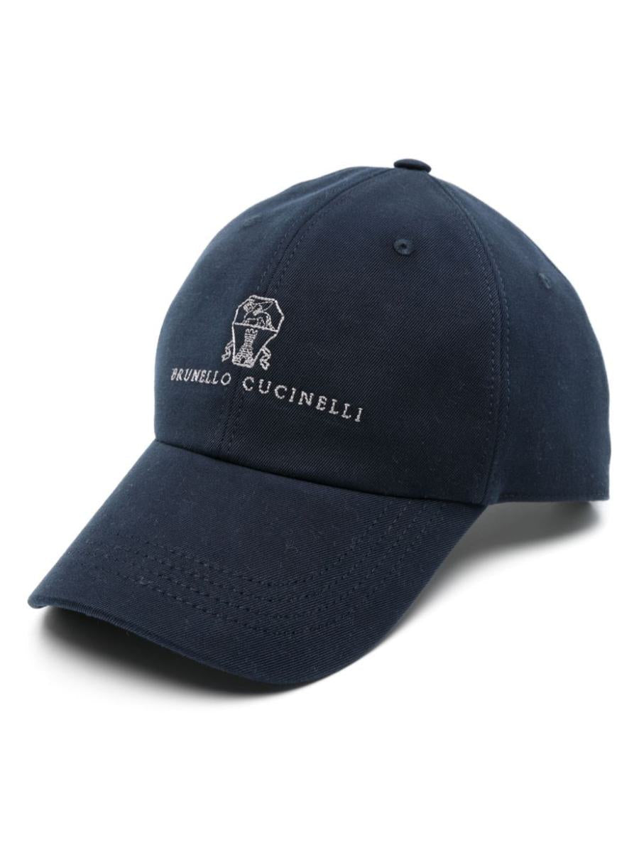 Brunello Cucinelli-basebollkeps med logotyp i bomull