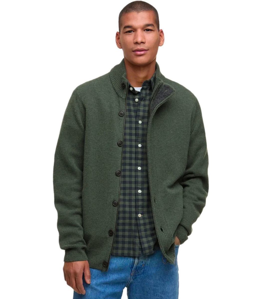 Barbour Essential Patch Zip Olivgrön Kofta