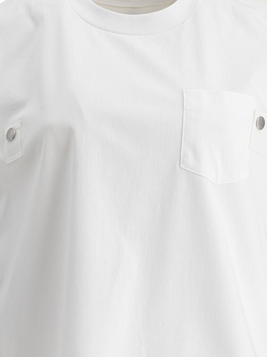 Sacai linne i bomullsjersey och nylontwill