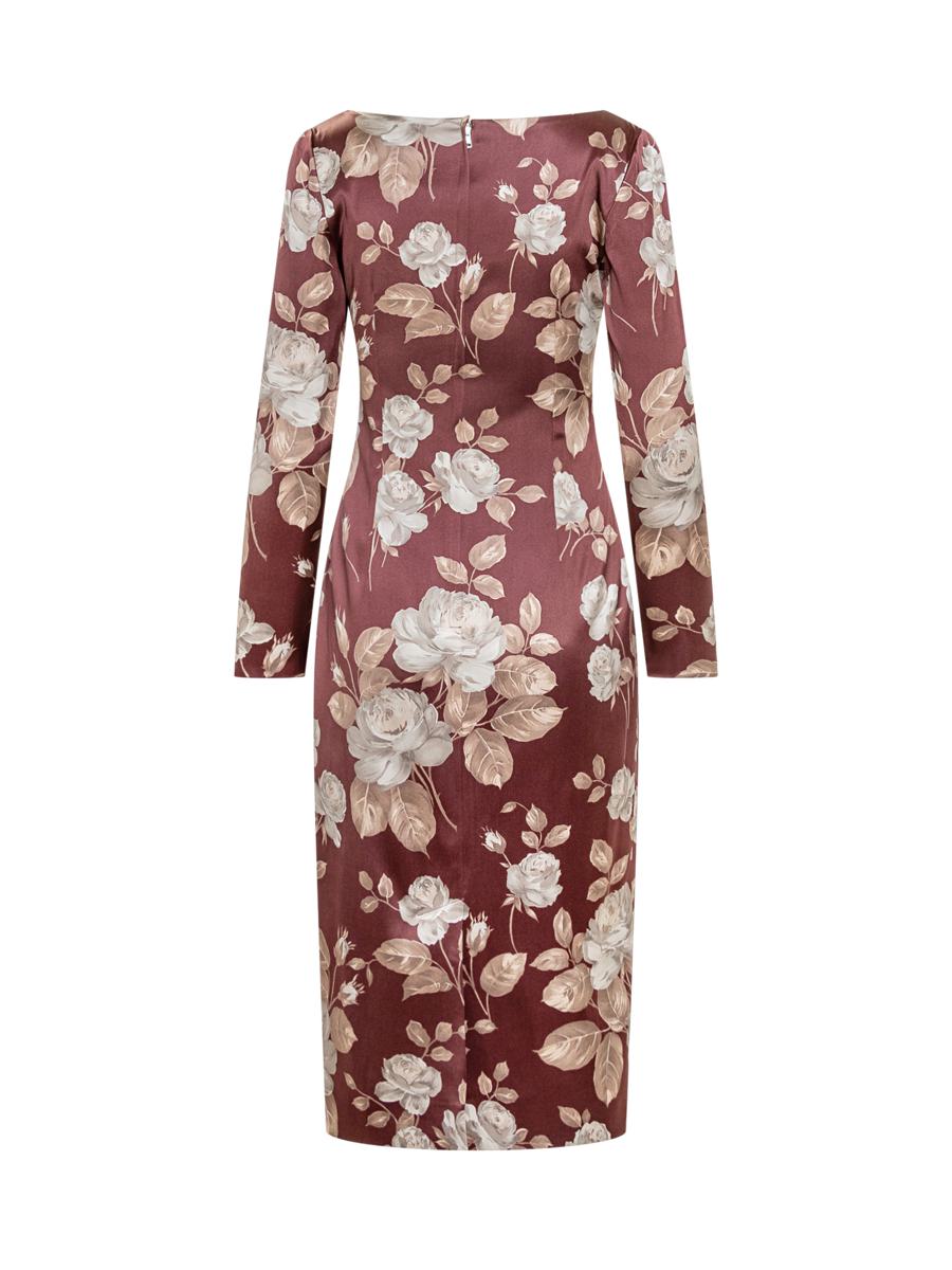 Dolce & Gabbana Dolce & Gabbana Blommig Klänning Med Rak Halsringning