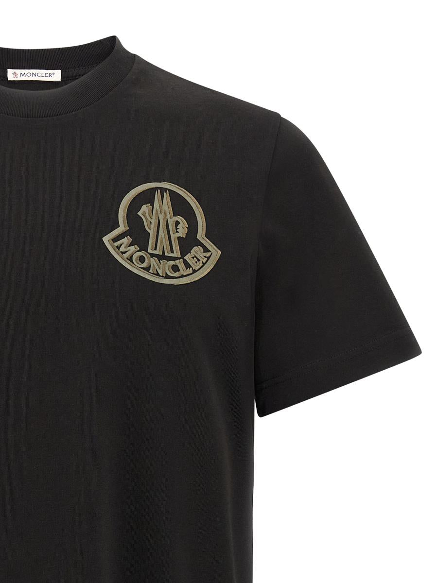 Moncler Flockad Logotyp T-shirt