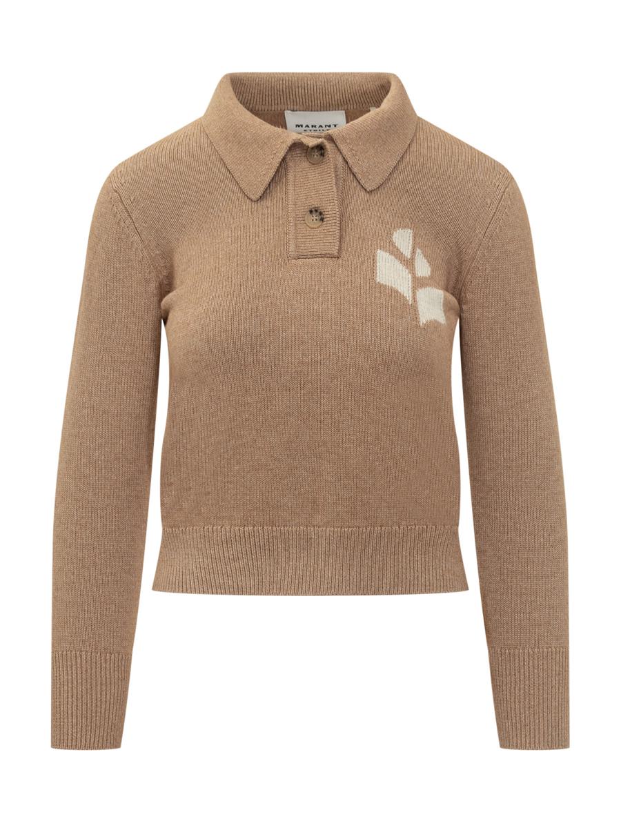 Isabel Marant Étoile pikétröja med broderad Marant Étoile-logga