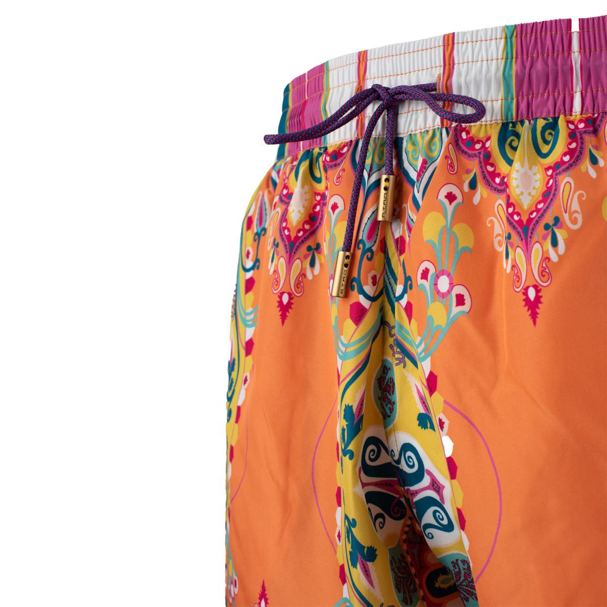 Etro Orange Mönstrad Kostym