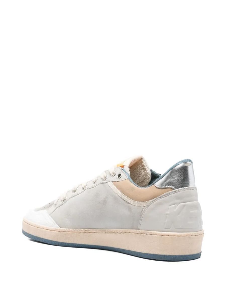 Golden Goose "Ballstar" Nubuck Och Nylon Övre Spricka Läder Tå Nylon Plös Nubuck Stjärna Laminerad Klack Läder Sporra Sneakers Skor
