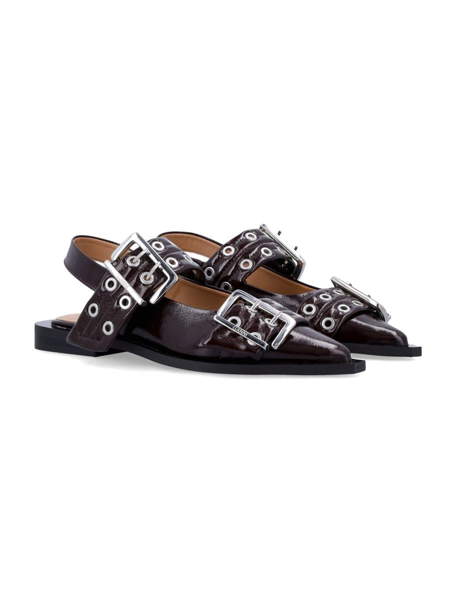 Ganni Feminina Buckle Ballerinas