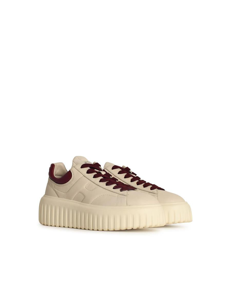 Hogan 'H Stripes' Elfenbensvita Lädersneakers