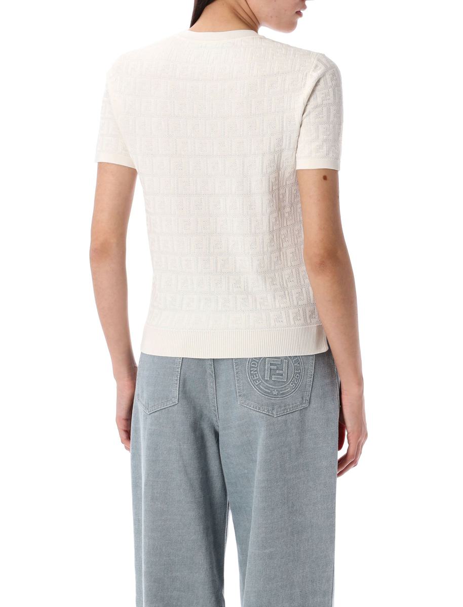 Fendi spets Ff stickad t-shirt
