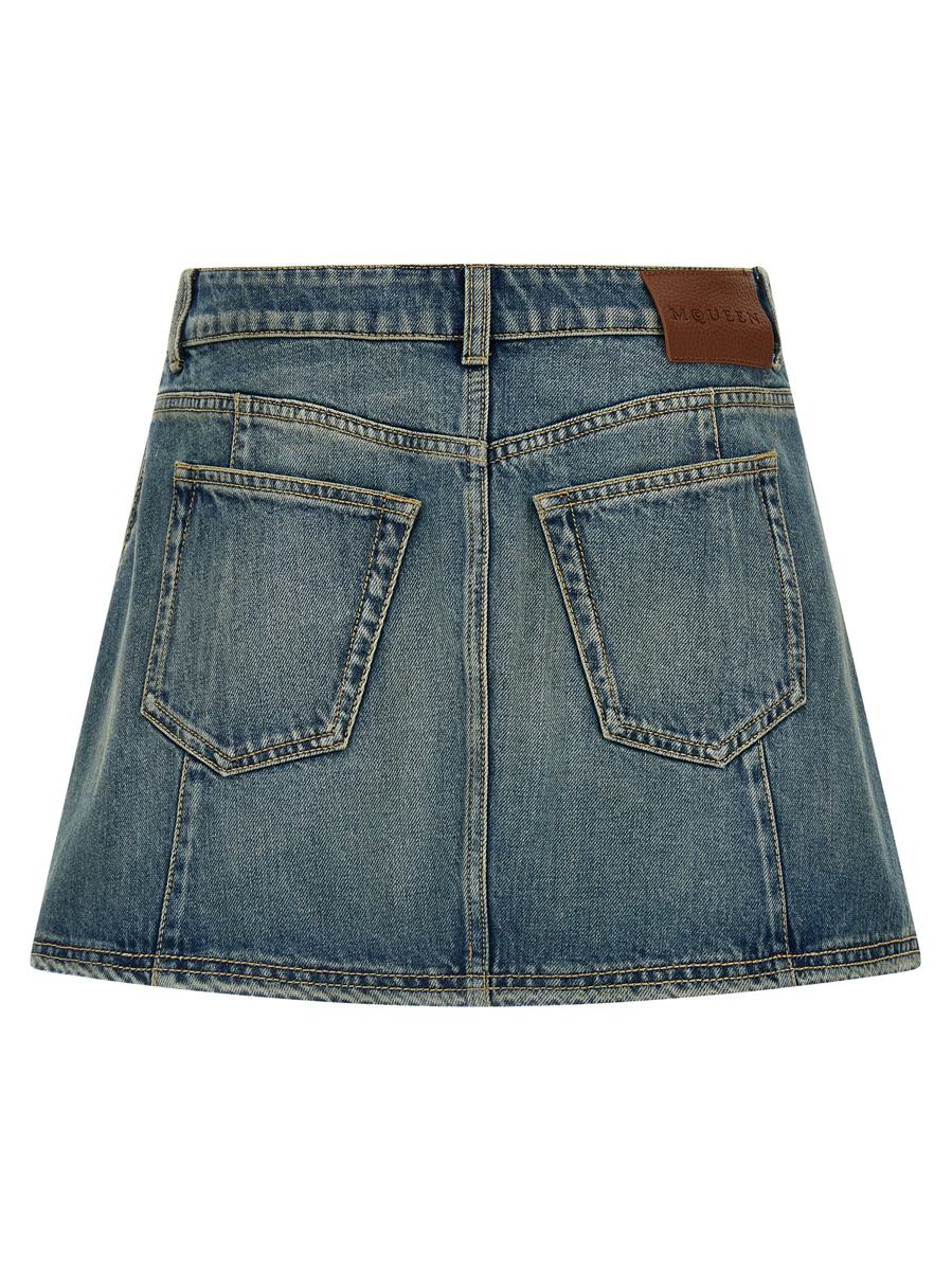 Alexander McQueen Denim Minikjol