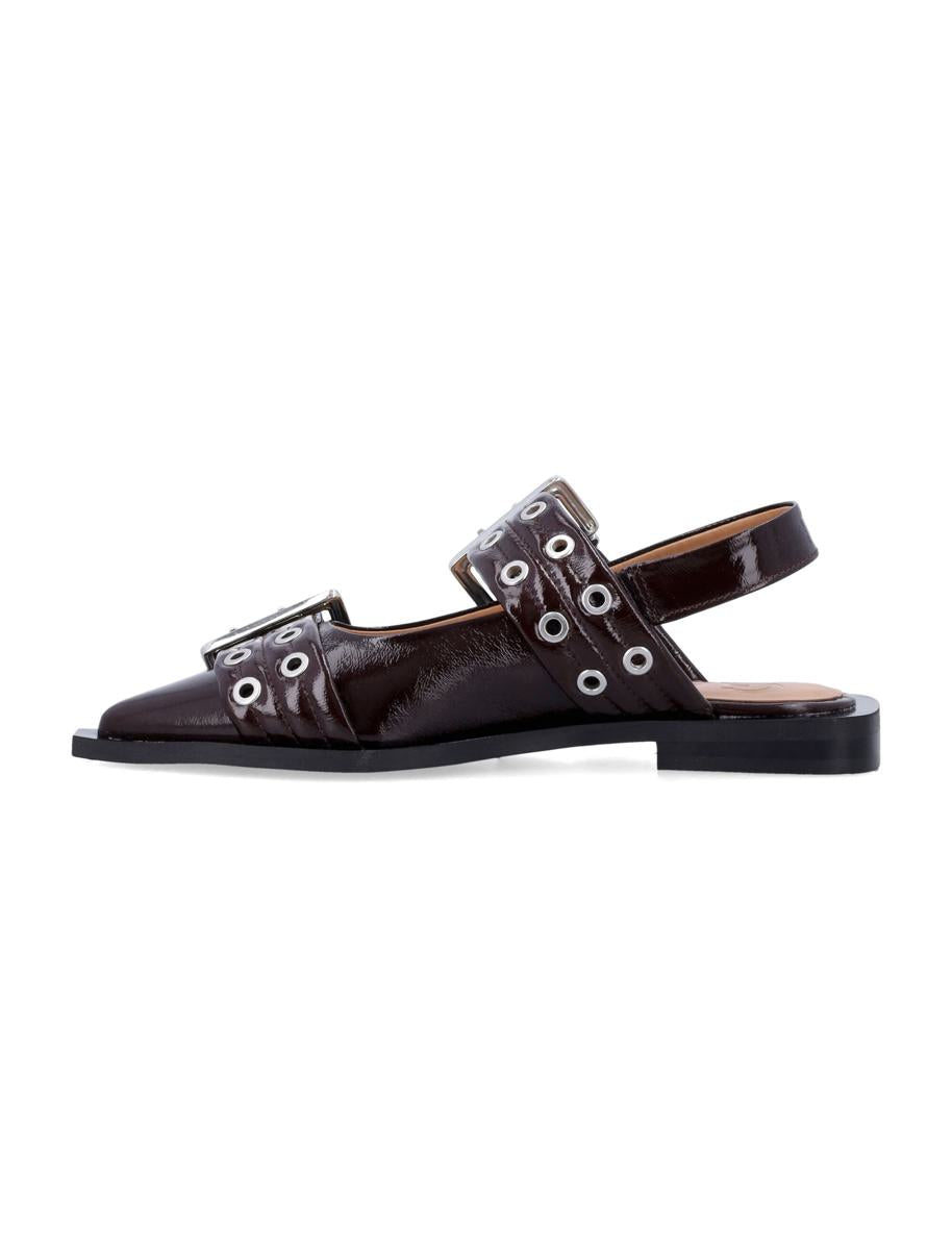 Ganni Feminina Buckle Ballerinas